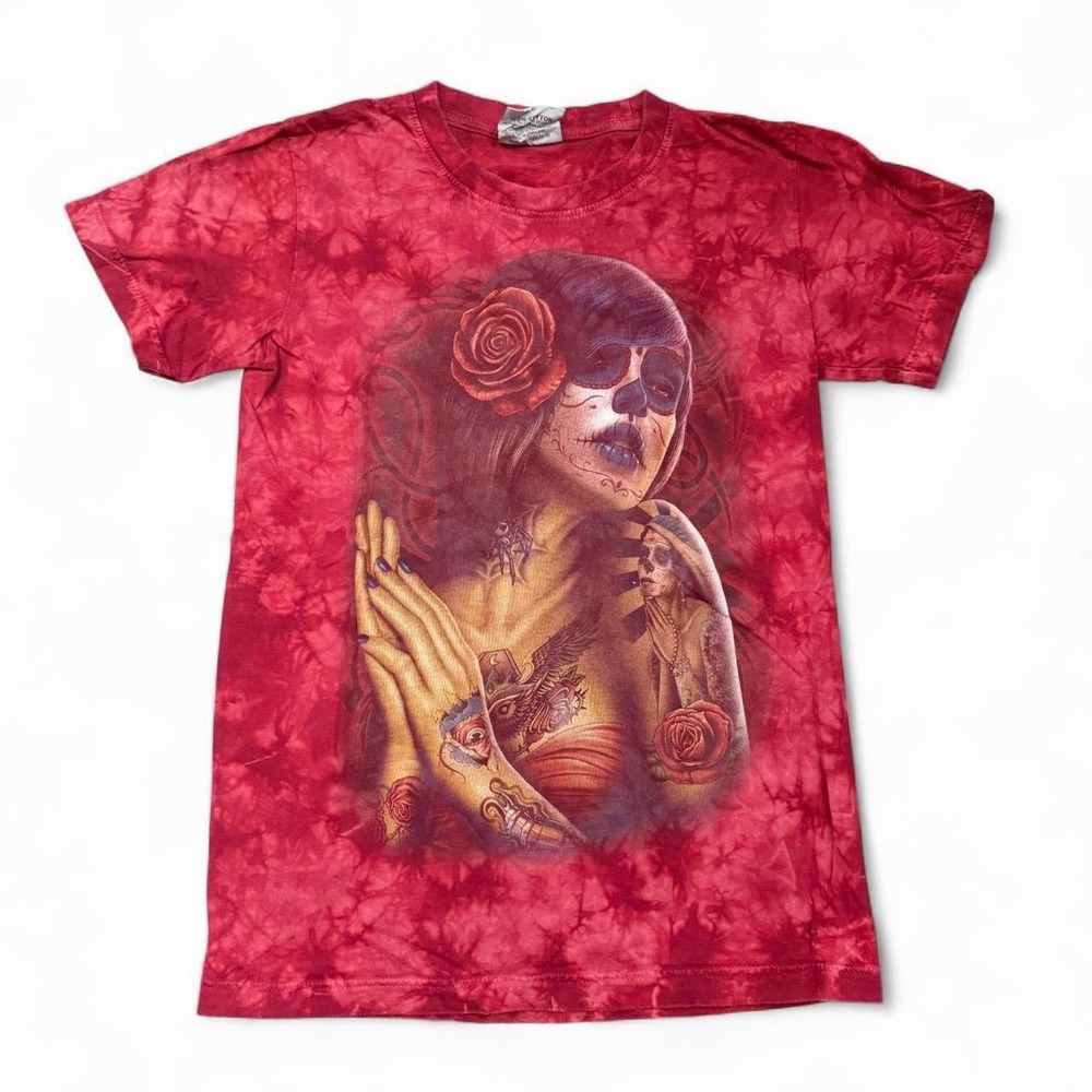 Rock Eagle Ghost Woman T-Shirt Size Small Tattoos Biker Goth Y2K 2000s Skate
